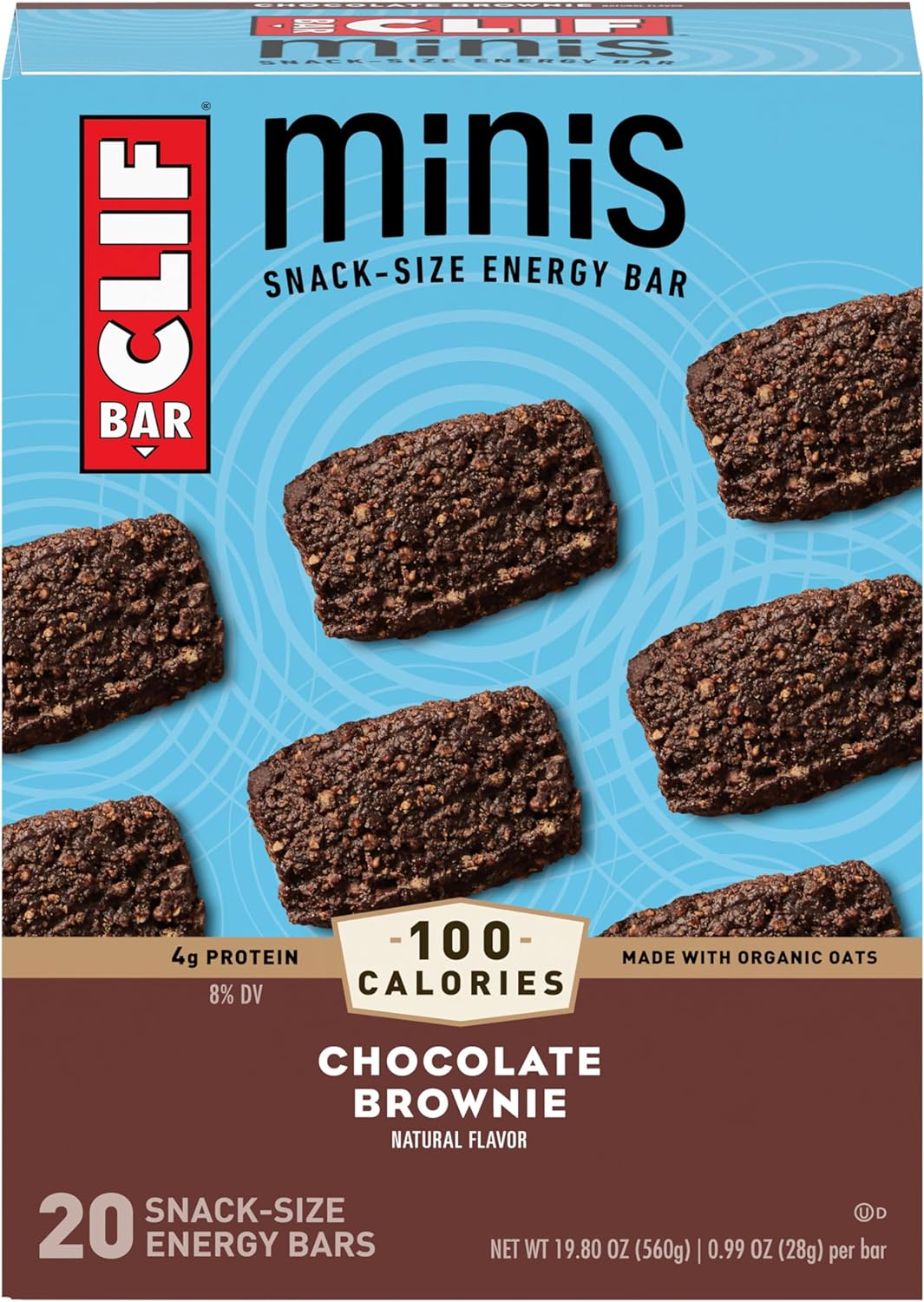 Clifbar Clif Bars Mini Chocolate Brownie, Box Of 20