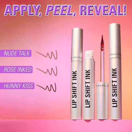 Revolution Lip Shift Ink Peel Off Lip Liner Stain, Long-Lasting, Matte Finish, Vegan & Cruelty-Free, Nude Talk, 1.8Ml