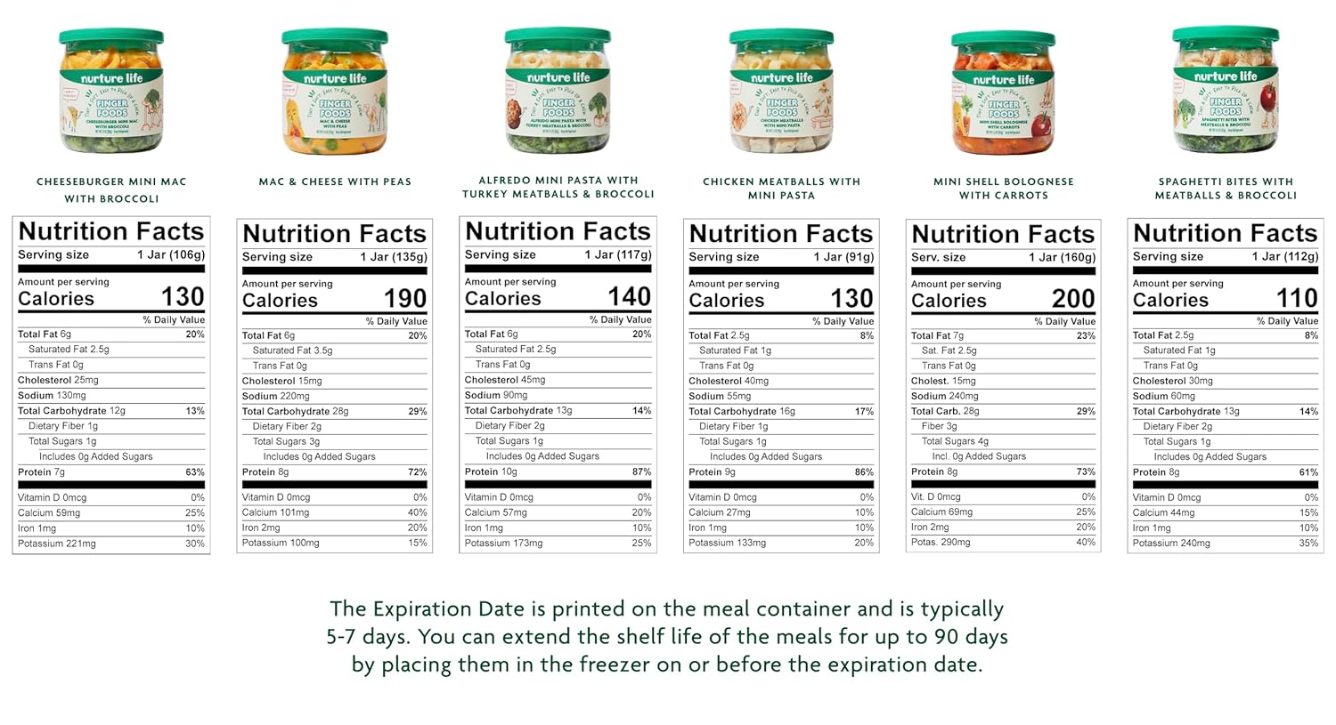 Nurture Life Finger Foods, Healthy Stage 3 Baby Foods, Pasta Favorites Including Mac & Cheese With Peas, Organic Focus, Toddler Meals, Baby Food Ready To Eat Kids Snack & Toddler Snack, 6 Variety Pack