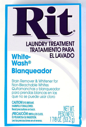 Rit Dye Laundry Treatment White-wash Stain Remover and Whitener Powder, 1-7/8 oz, White, 10-Pack