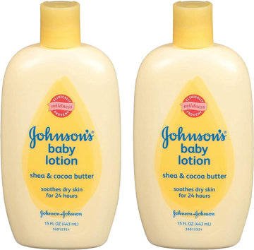 Johnson's Baby Lotion, Shea & Coca Butter, 15 Ounce (Pack of 2)