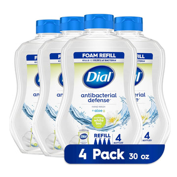 Dial Antibacterial Foaming Hand Wash Refill, Soothing White Tea, 30 Ounce Pack Of 4