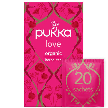 Pukka Herbal Teas Love Organic Rose Chamomile And Lavender Tea - Caffeine Free - 20 Bags