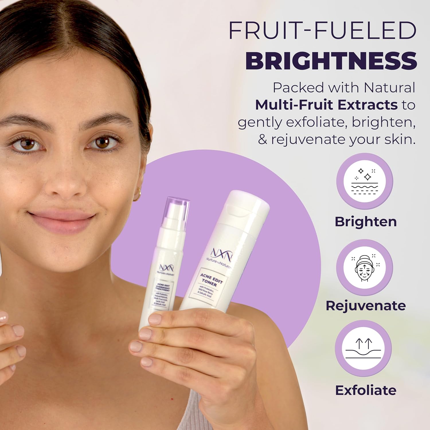 Nxn Acne Facial Toner With Salicylic Acid, Witch Hazel, Probiotics & Natural Multi-Fruit Extracts Alcohol Free Treatment For All Skin Types : Beauty & Personal Care