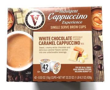 Victor Allen Indulgent White Chocolate Caramel Cappuccino Single Serve Cups - 42 Count