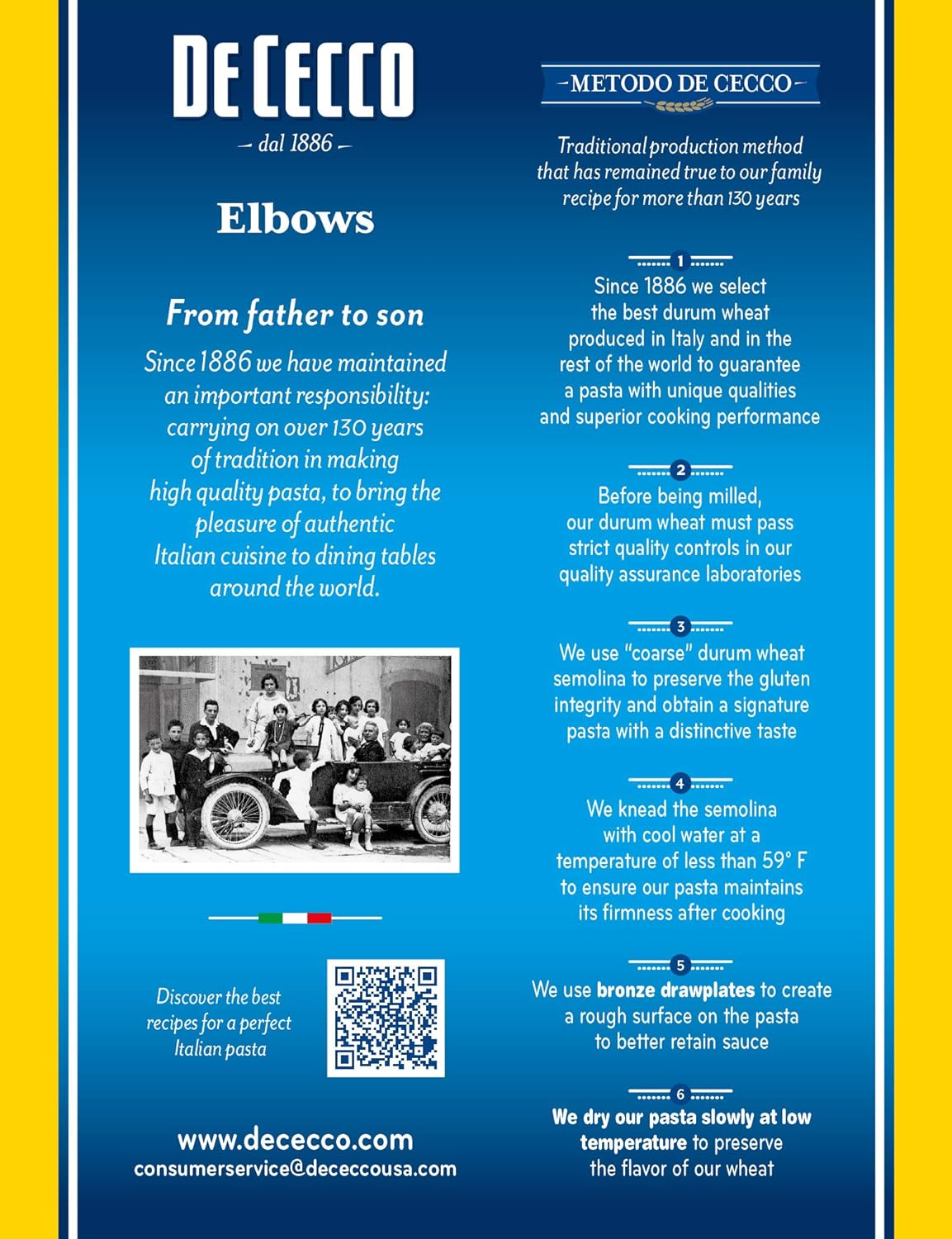 De Cecco Elbows No. 81 Pasta, 16 Oz, Authentic, Slow Dried, Made With Durum Wheat, Versatile Pasta For Sauces & Recipes, Made In Italy