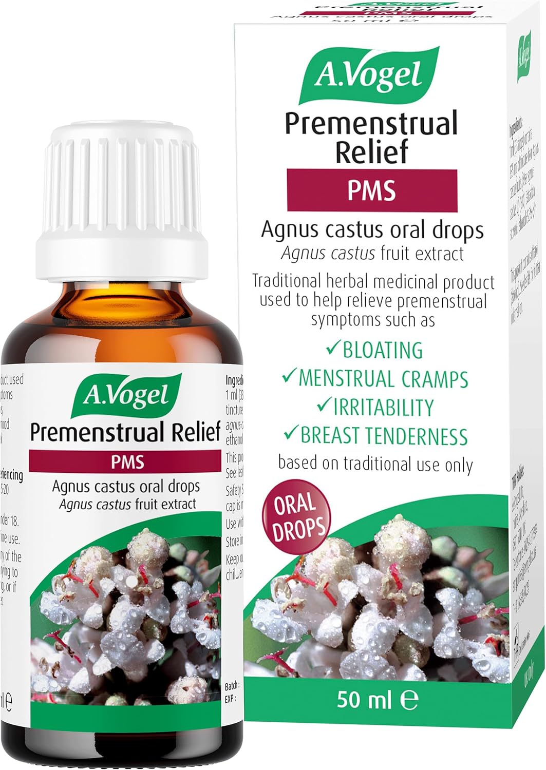 A.Vogel Premenstrual Relief | Agnus Castus Oral Drops | Relieves Premenstrual Symptoms | Menstrual Cramps, Bloating & Mood Swings