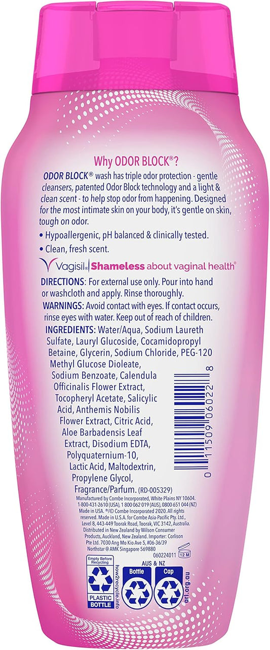 Vagisil Feminine Wash For Intimate Area Hygiene, Odor Block, Gynecologist Tested, Hypoallergenic, 12 Oz, (Pack Of 1)