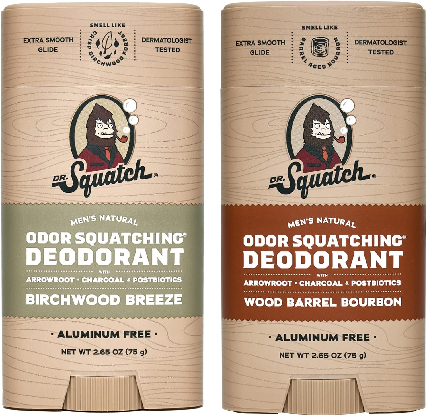 2.65Oz Wide Stick Deodorant 2-Pack - Wood Barrel Bourbon, Birchwood Breeze