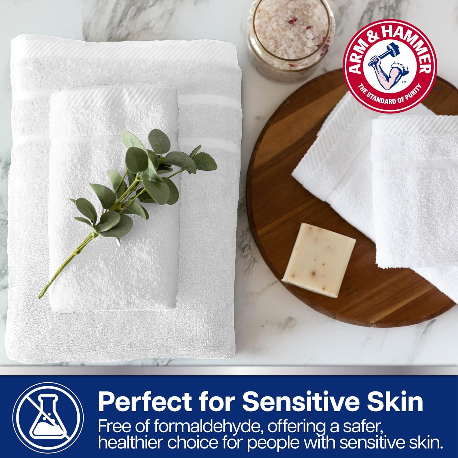 Arm & Hammer Super Soft Washcloths, 6 Piece, Light Blue
