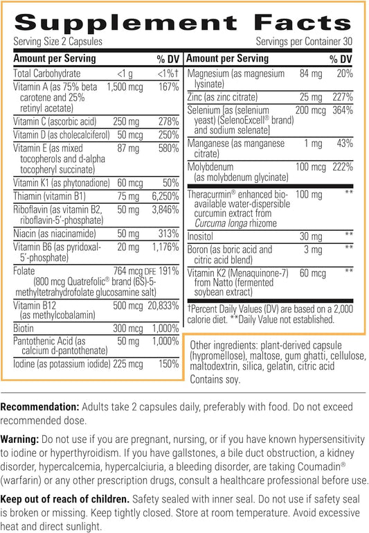 Integrative Therapeutics Clinical Nutrients Hp - Multivitamin With Vitamin C, Zinc, Biotin & Vitamin B12 - Antioxidant Support Supplement For Men And Women* - Dairy Free - 60 Capsules