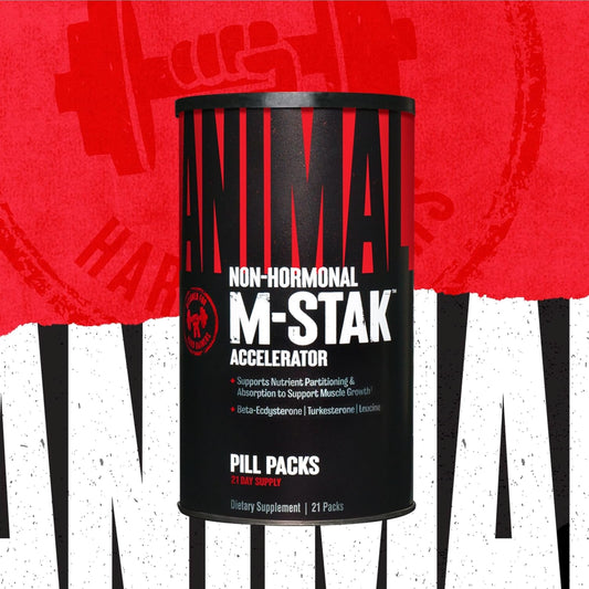 Animal M-Stak - Muscle Builder And Anabolic Mass Gainer Supplement For Bodybuilding - Lean Muscle Growth With Non-Hormonal Turkestrone, Amino Complex And Pre Workout Energy, 21 Packs