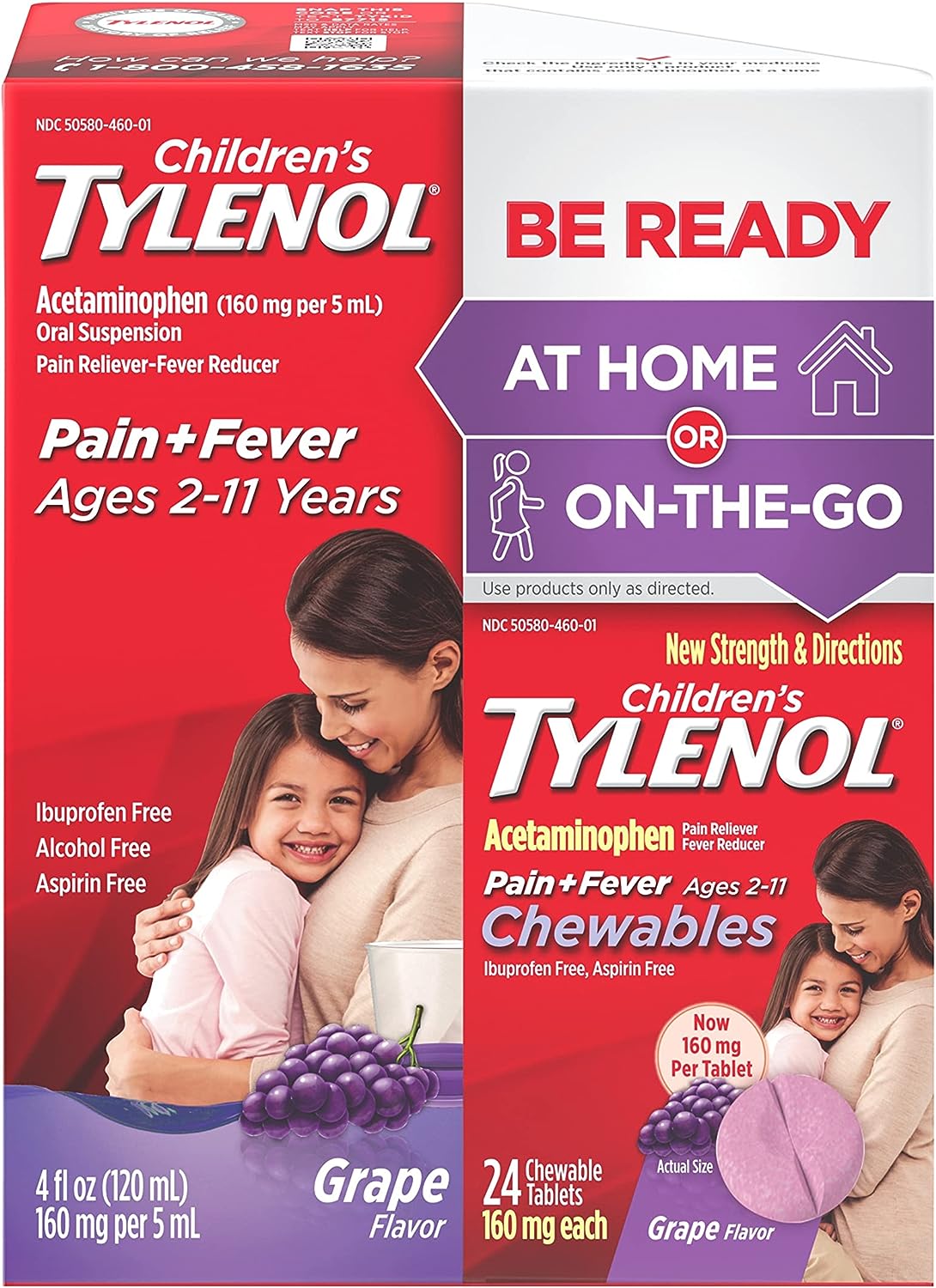 Tylenol Children's Pack with Liquid Oral Suspension, 4 Fl. Oz and Grape Chewables, 24 Count