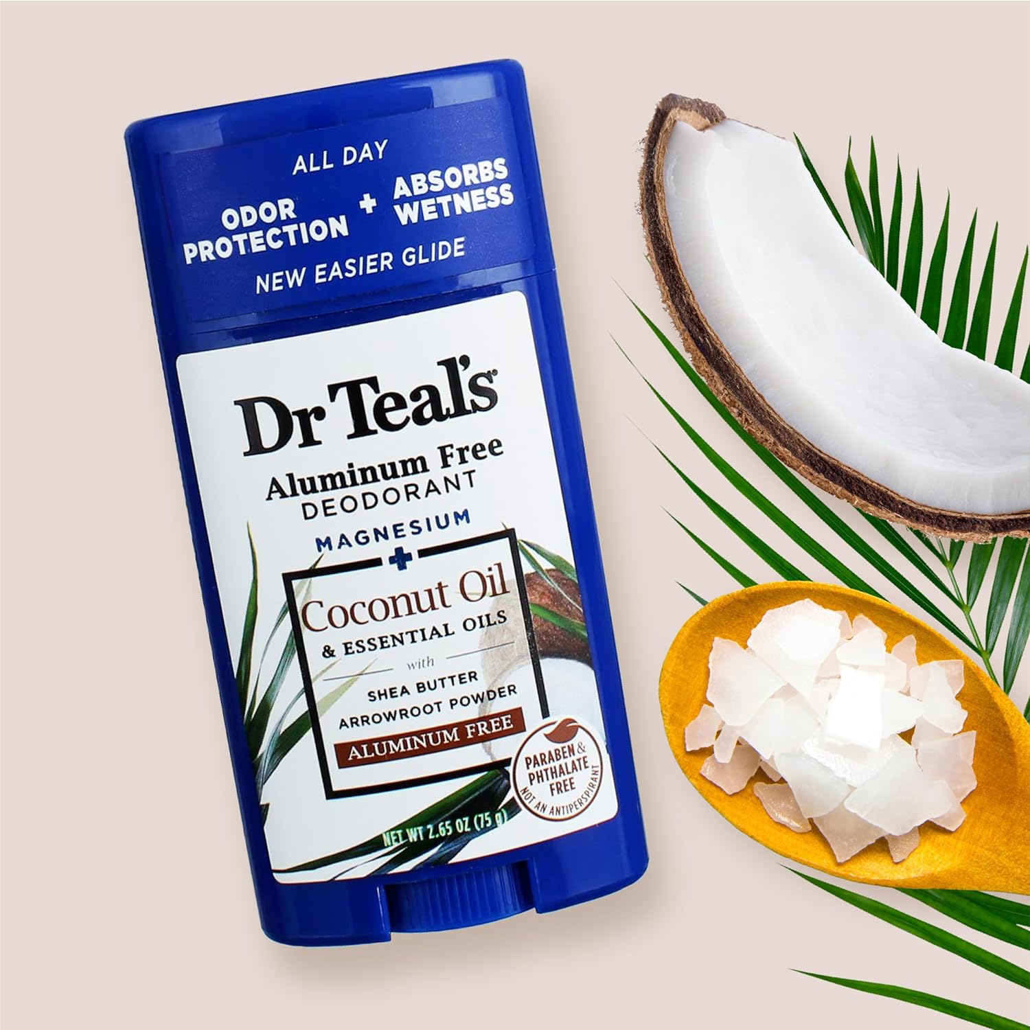 Dr Teal's Aluminum Free Deodorant, Coconut Oil with Essential Oils, 2.65 oz (Pack of 3) : Beauty & Personal Care