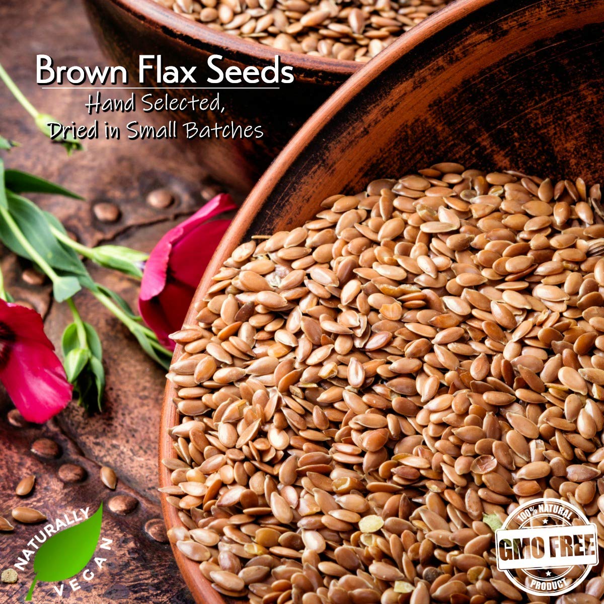 GERBS Raw Brown Flax Seeds, 14 ounce Bag, Top 14 Food Allergen Free, Non GMO, Vegan, Keto, Paleo Friendly