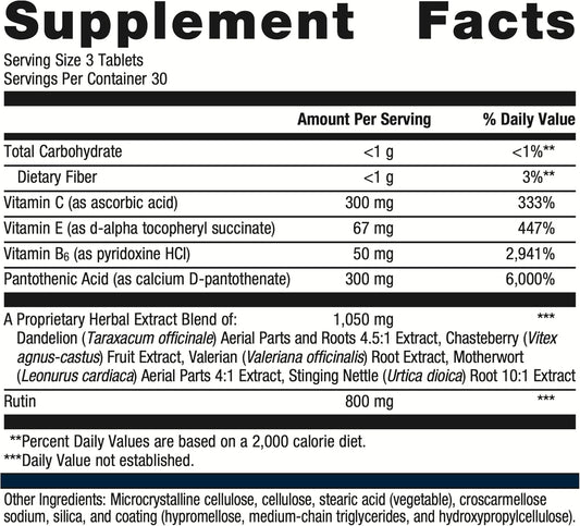 Metagenics Fem Estroplex - Early Menopause Support* - Adrenal Support* - With Vitamin C, E, B6 & Chasteberry - Non-Gmo & Gluten Free - 90 Tablets