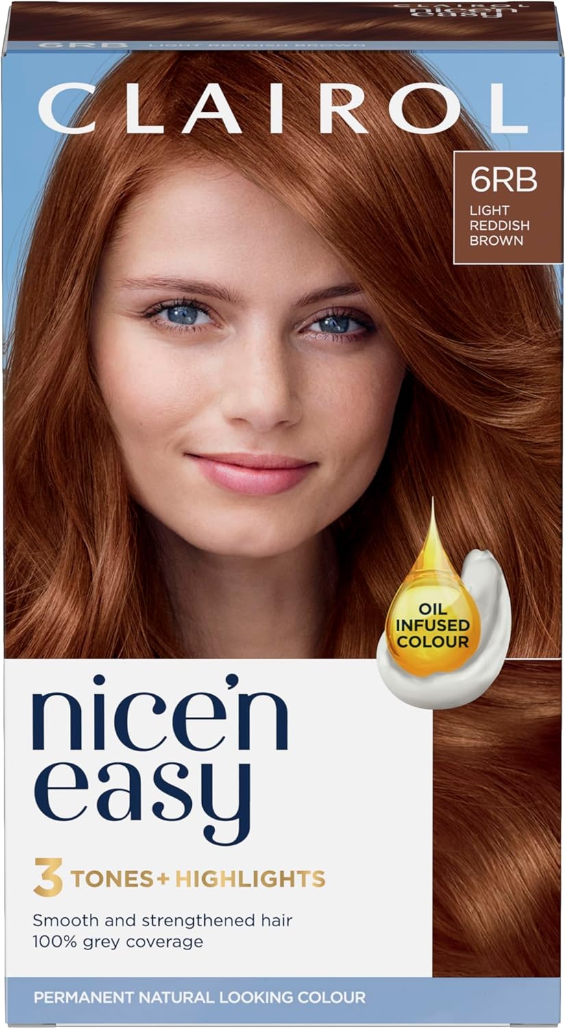 Clairol Nice'N Easy Crème, Natural Looking Oil Infused Permanent Hair Dye, 4Rb Dark Reddish Brown