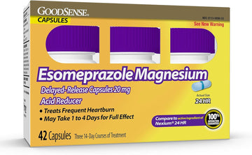 Goodsense Esomeprazole Magnesium Delayed Release Capsules 20 Mg, Proton Pump Inhibitor (Ppi), Frequent Heartburn Treatment, 42 Count