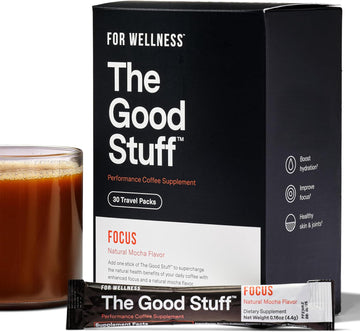 For Wellness The Good Stuff™ Focus Blend (30 Stick Packs), Non-Dairy Coffee Supplement – Stimulates Cognitive Function & Mental Clarity