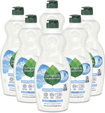 Seventh Generation Dish Soap Liquid, Fragrance Free, 19 fl oz (Pack of 6)