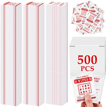 500 Pcs Stain Remover Wipes Individual Wrapped Wipes Stain Remover Mini Stain Remover Wipes for Clothes Fabric Laundry Stain Carpet Baby Messy Eater Car Seat Upholster (White)