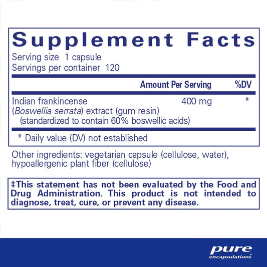 Pure Encapsulations Boswellia Supplement - For Joint Health, Gi & Connective Tissue - Supports Healthy Joints & Digestive Health* - Non-Gmo & Vegan