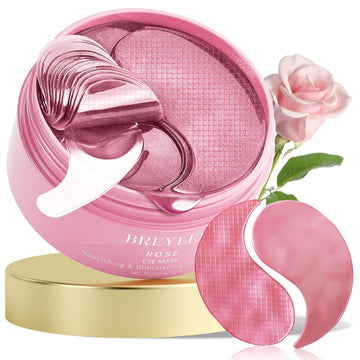 Breylee Rose Eye Mask– 60 Pcs, Under Eye Patches, Patches For Puffy Eyes,Hydrates, Improves And Firms The Eye Area, Suitable For Both Women And Men