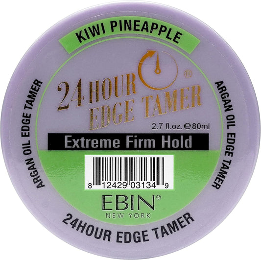 Ebin New York 24 Hour Edge Tamer Refresh – Extreme Firm Hold, 2,7 Oz/ 80Ml, Kiwi Pineapple – No Flaking, No White Residue, Shine And Smooth With Argan Oil & Castor Oil