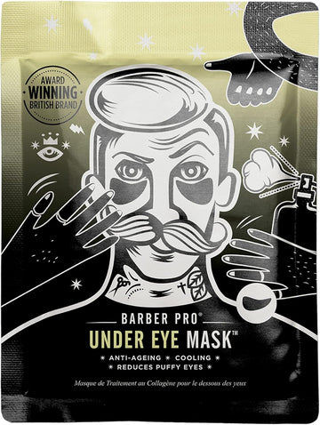 Barber Pro Under Eye Mask Mens Eye Patches Activated Charcoal & Volcanic Ash Gel Pads Natural Anti-Ageing Skincare For Puffy Eyes Vegan Multi Award Winning Brand 3 Pairs