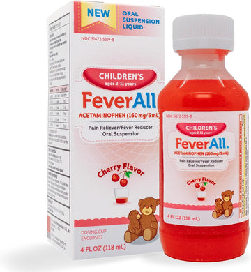 Feverall Liquid Oral Children Fever Reducer/Pain Reliever Cherry Flavor