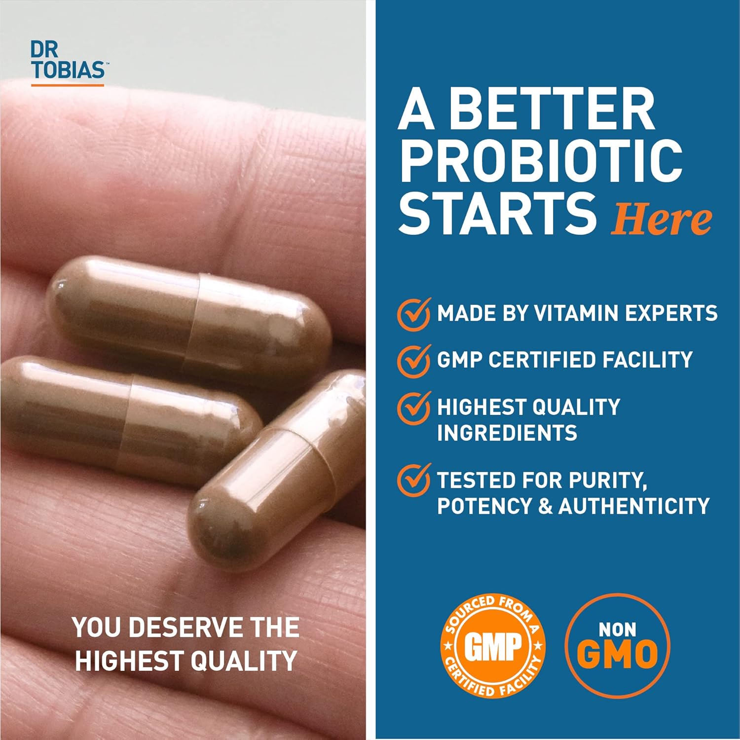 Dr. Tobias Probiotics 30 Billion, 10 Strains, 30 Billion Cfu'S, Targeted Release Probiotics For Women & Men, Supports Digestive Health, Shelf-Stable, Non-Gmo, 30 Capsules, 30 Servings : Health & Household