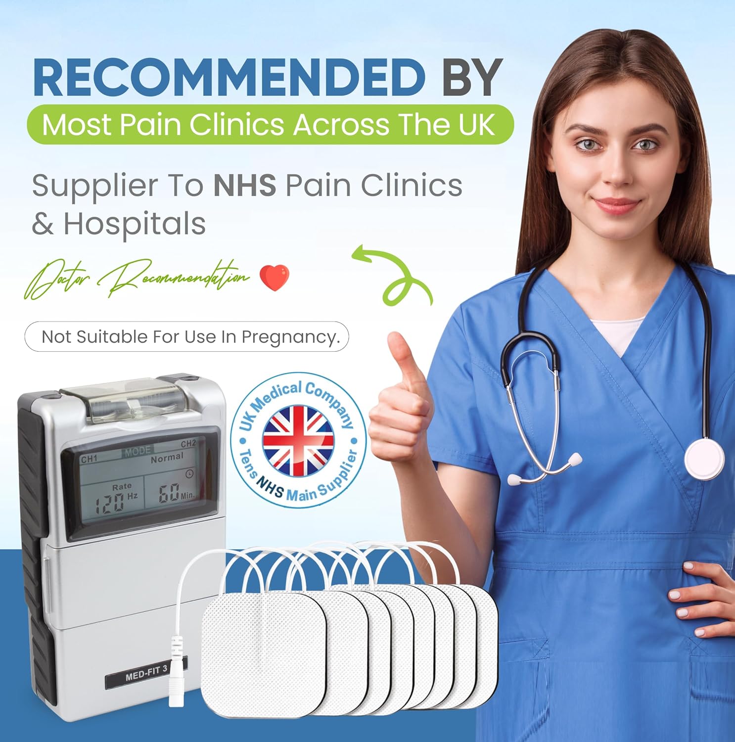 Med-Fit 3 Digital Dual Channel TENS Machine for Fast & Effective Pain Relief and Pain Management - Fully Certified Tens CE2460 : Amazon.co.uk: Health & Personal Care
