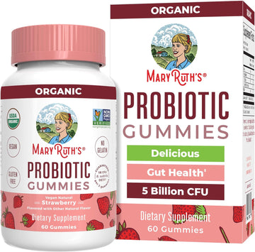 MaryRuth Organics Probiotic USDA Gummies Digestive | Immune Support and Gut Health Supplement Vegan Non-GMO Gluten Free 60 Count