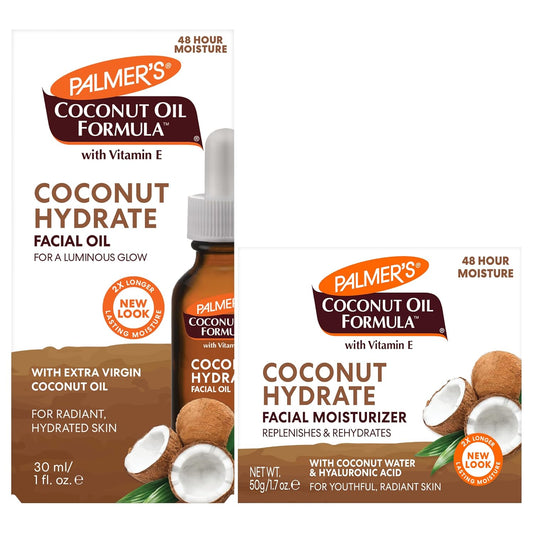 Palmer'S Face Moisturizer + Face Oil Set - Coconut Oil Formula With Vitamin E Skin Care Bundle Includes 1 Hydrating Facial Oil (1 Fl. Oz) & 1 Moisturizing Face Cream (1.7 Fl. Oz.) : Beauty & Personal Care