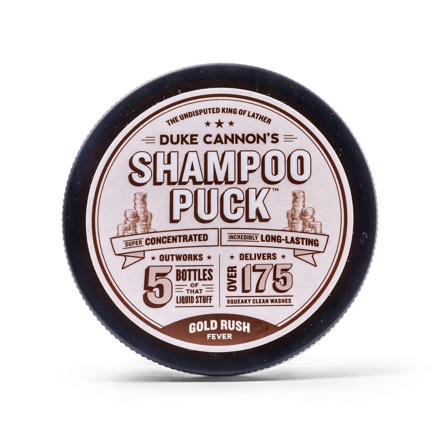 Duke Cannon Supply Co. Men'S Shampoo Puck, 4.5 Oz. - Over 175 Washes/Sulfate-Free (Gold Rush, 4.5 Oz (Pack Of 1))