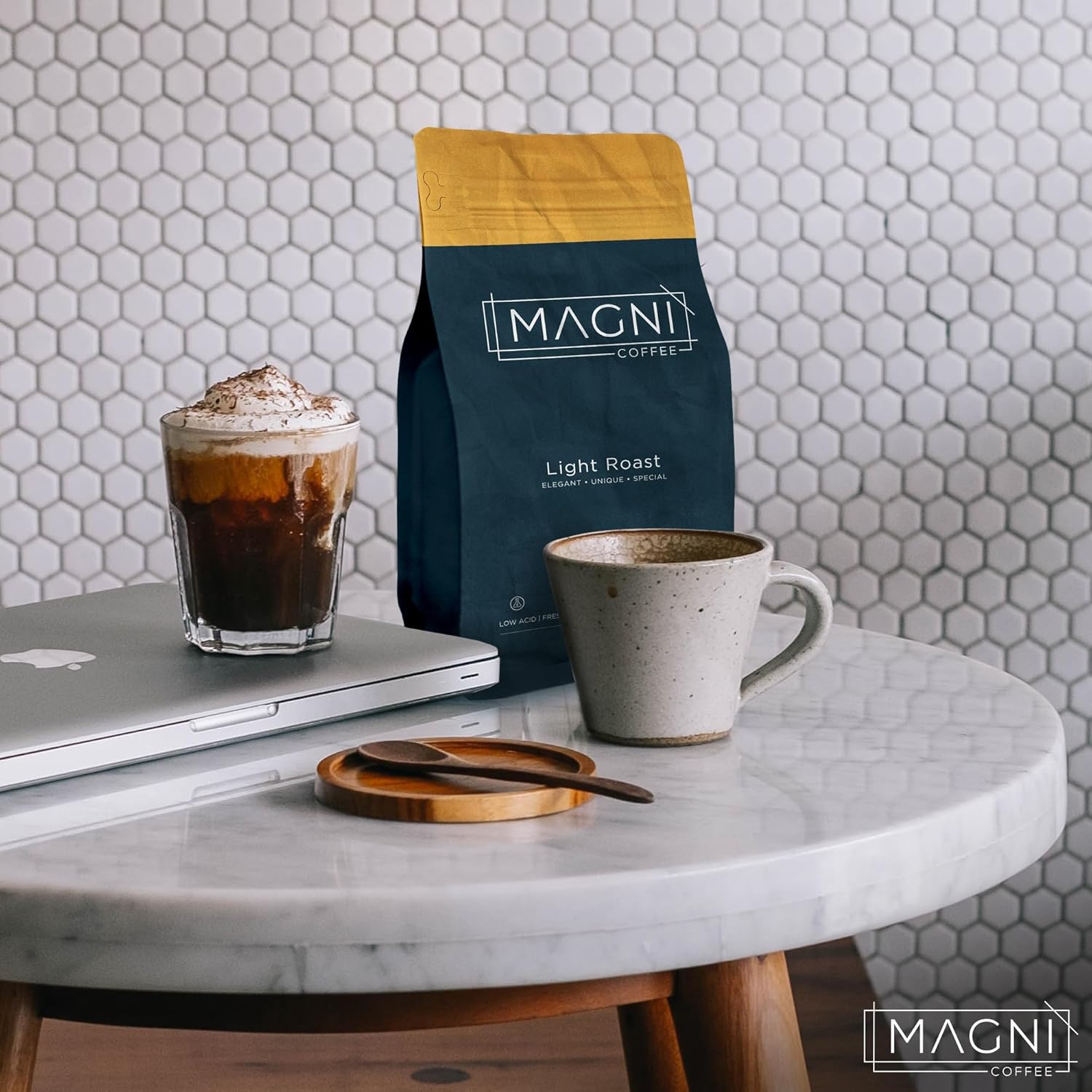 Magni Coffee - Whole Beans - Light Roast - Low Acid - Single Origin Usda Organic Non-Gmo Beans Third Party Tested For Mycotoxins & Pesticides - Fair Trade -12 Oz