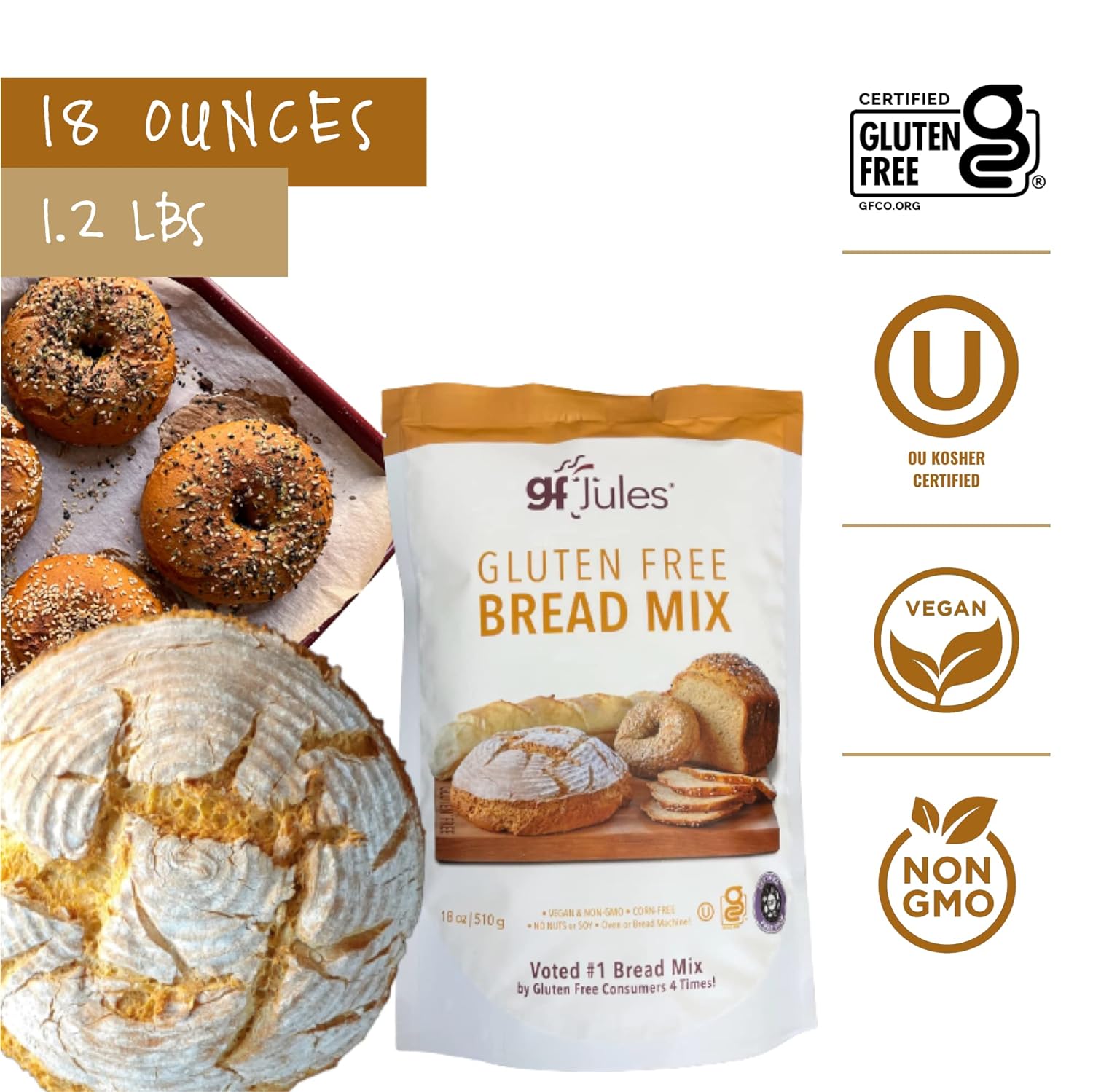 gfJules Certified Gluten Free All Purpose Flour and Bread Mix | No Grit, Non-GMO, Vegan & Kosher | Cup for Cup Baking Alternative to Regular Flour | Voted #1 by Gluten Free & Celiac Consumers : Grocery & Gourmet Food