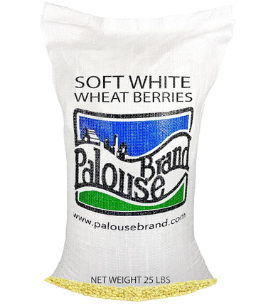 Soft White Wheat Berries | 25 LBS Bulk | Family Farmed in Washington State | 100% Desiccant Free | Sproutable | Non-GMO Project Verified | Kosher | Poly Bag