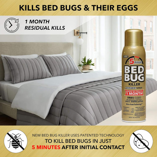 Harris 5-Minute Bed Bug Killer Aerosol Spray, 16Oz