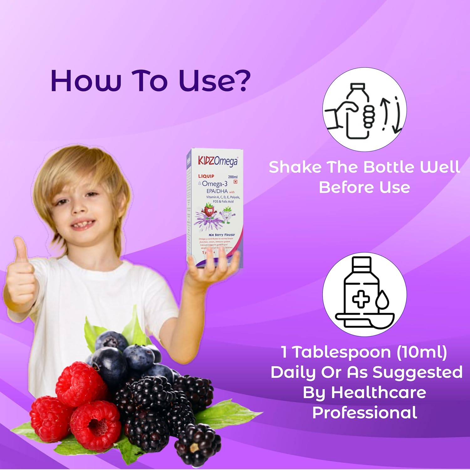 HealthAid Kidz Omega Liquid 200ml : Amazon.co.uk: Health & Personal Care