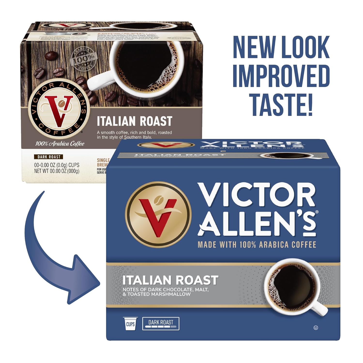 Victor Allen'S Coffee Italian Roast, Dark Roast, 42 Count, Single Serve Coffee Pods For Keurig K-Cup Brewers