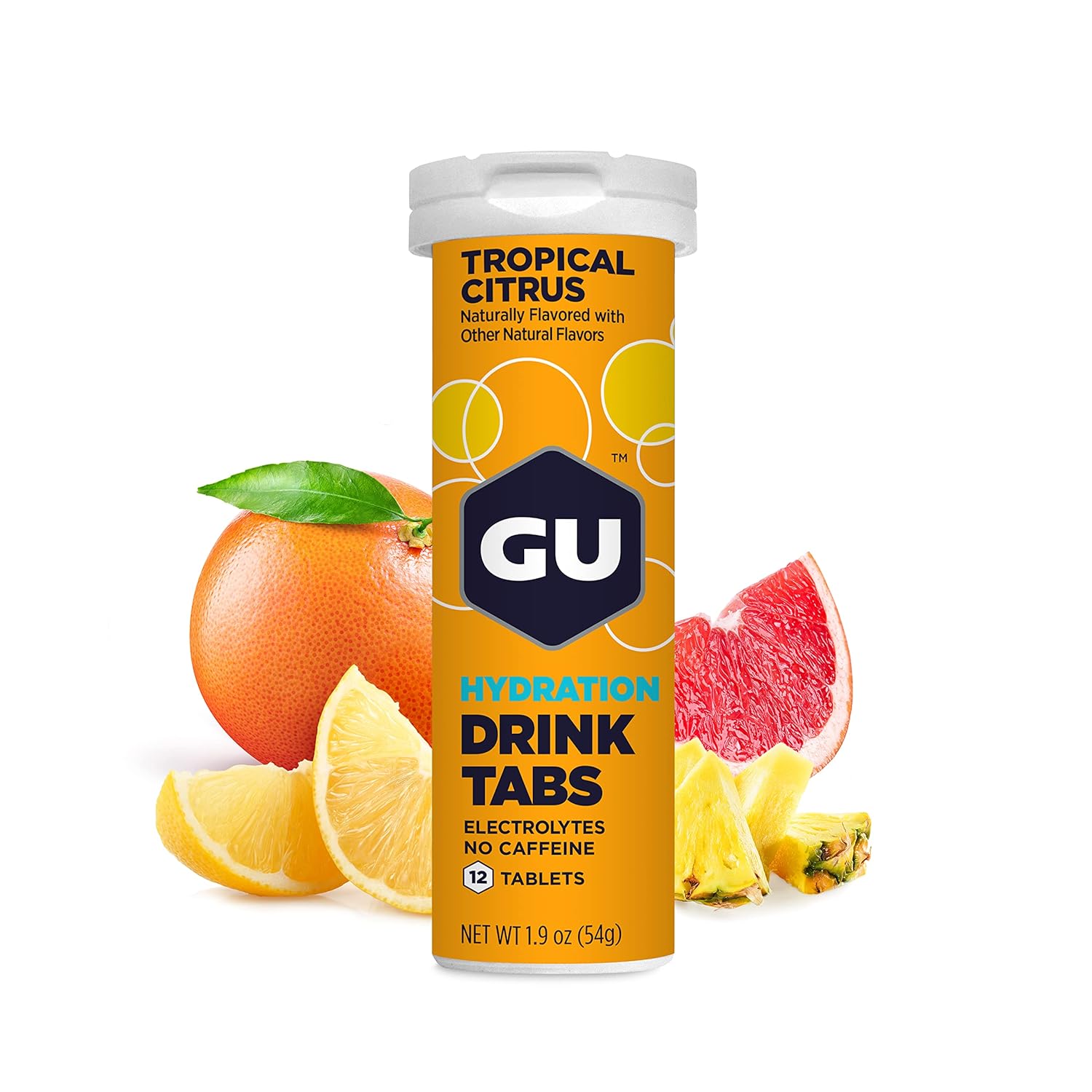 Gu Energy Hydration Electrolyte Drink Tablets, Enhanced Endurance Sports Drink For Running, Cycling, Triathlon, 8-Count(96 Servings), Tropical Citrus