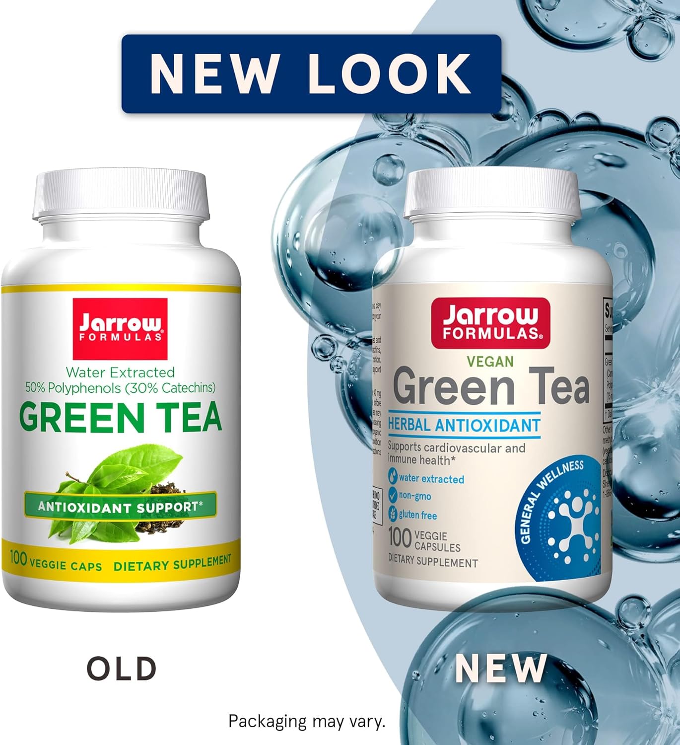 Jarrow Formulas Green Tea 500 mg - 100 Veggie Capsules - Antioxidant Support - 50% Polyphenols - Cardiovascular & Immune Health Dietary Supplement - 100 Servings