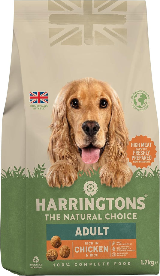 Harringtons Complete Dry Adult Dog Food Chicken and Veg 1.7kg (Pack of 4) - Made with All Natural Ingredients?HARRC-C1.7
