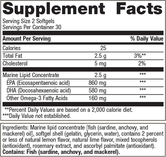 Metagenics Omegagenics Fish Oil Epa-Dha 720- Omega-3 Fish Oil Supplement - For Heart Health, Musculoskeletal Health & Immune System Health* - With Dha & Epa - 60 Softgels