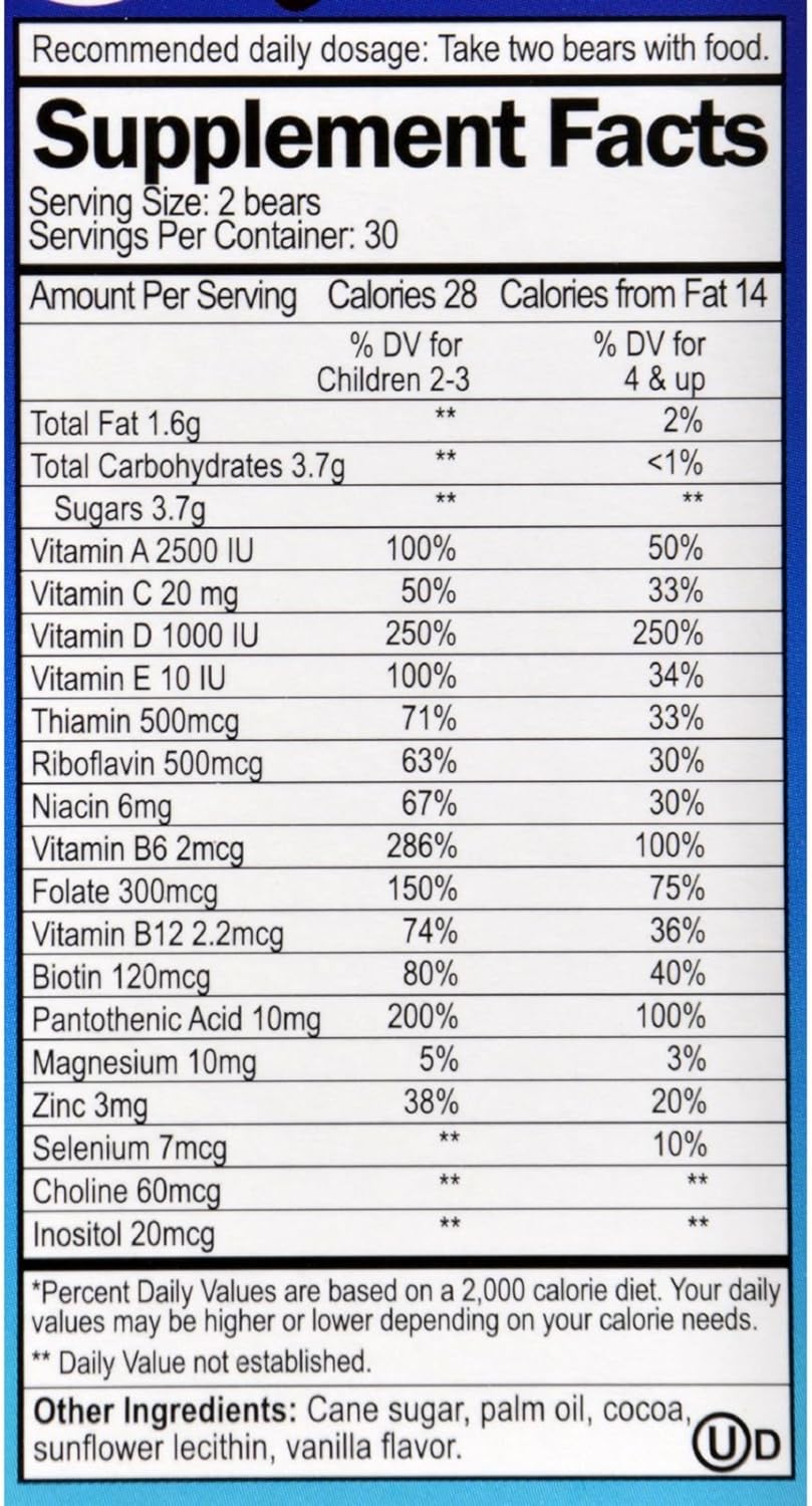 Yum V's Multi-V plus Multi-Mineral Formula Milk Chocolate - 60 Bears