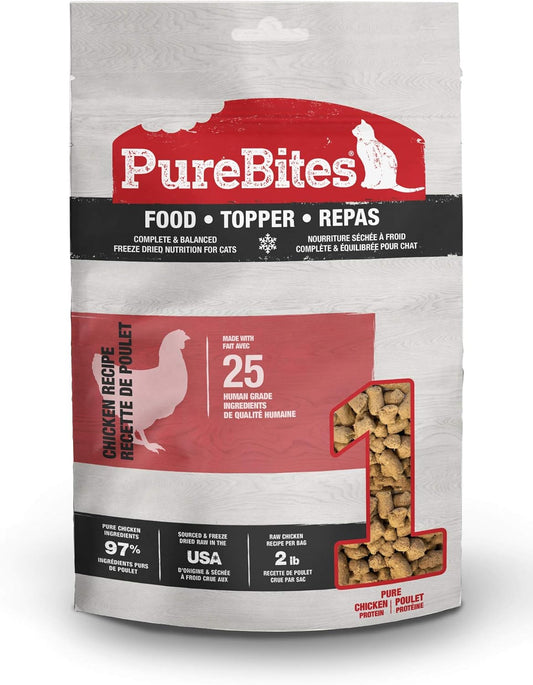 Purebites Chicken Freeze Dried Cat Food • Topper, 25 Ingredients, Made In Usa, 9.2Oz