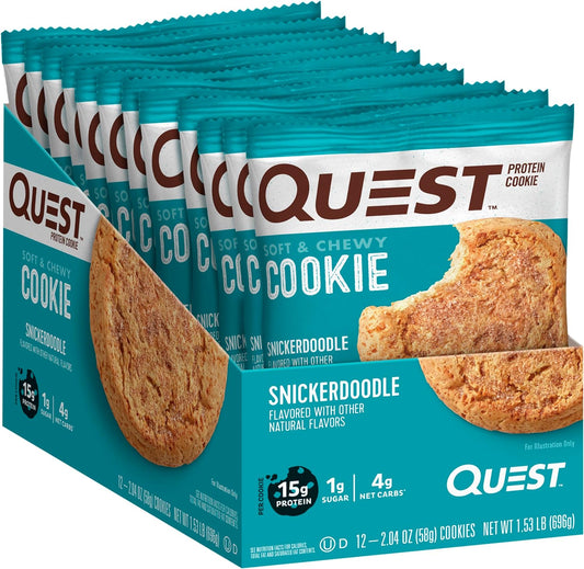 Quest Nutrition Snickerdoodle Protein Cookie, High Protein, Low Carb, Gluten Free, 12Count