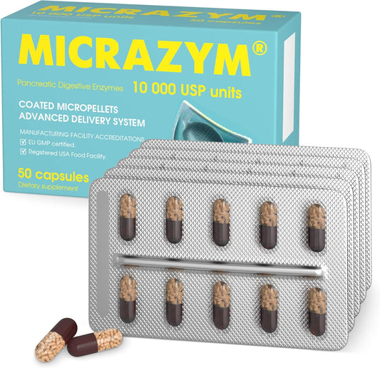Avva Pharm? Pancreatic Enzymes - 10,000 Usp Effective Pancreatic Enzyme Supplements - Digestive Enzymes For Digestion - 50 Fast-Acting Capsules With Amylase, Lipase And Protease
