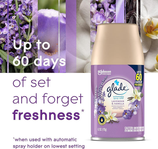 Glade Automatic Spray Refill, Lavender and Vanilla, 6.2 OZ, 3-Pack